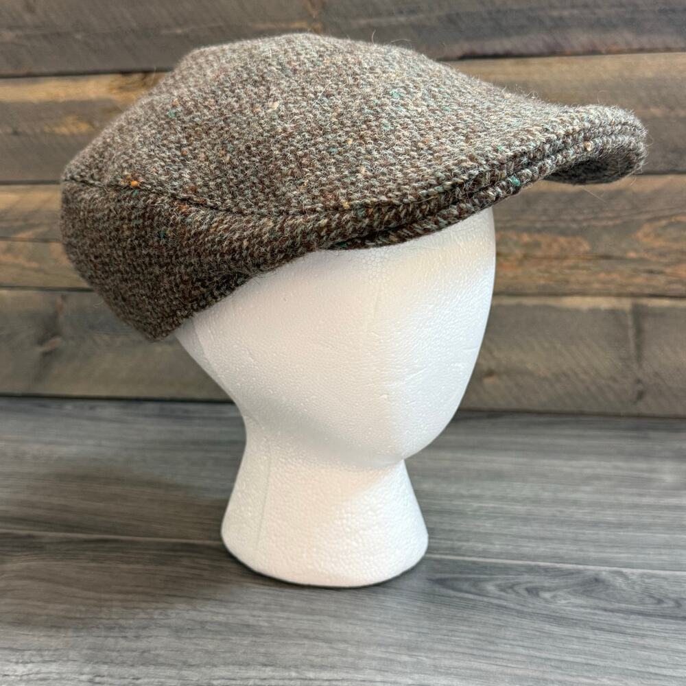 Hanna Hats Donegal 100% Wool Tweed Flat Cap Size Large Newsboy Gatsby Ireland